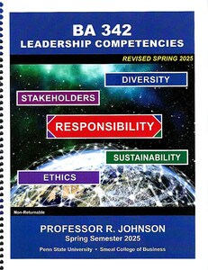 BA 342 Leadership Competencies Johnson packet 127 cover